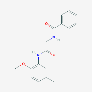 molecular formula C18H20N2O3 B4951799 N-{2-[(2-methoxy-5-methylphenyl)amino]-2-oxoethyl}-2-methylbenzamide 