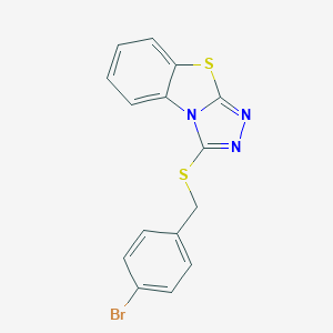 molecular formula C15H10BrN3S2 B495182 3-[(4-溴苄基)硫代][1,2,4]三唑并[3,4-b][1,3]苯并噻唑 CAS No. 328022-48-6