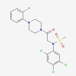 molecular formula C19H19Cl3FN3O3S B4951836 N-{2-[4-(2-fluorophenyl)-1-piperazinyl]-2-oxoethyl}-N-(2,4,5-trichlorophenyl)methanesulfonamide 