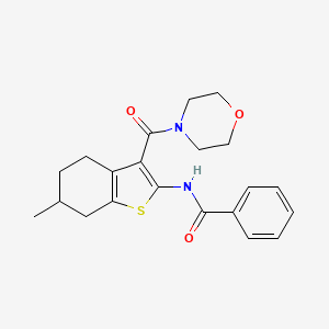 molecular formula C21H24N2O3S B4951853 N-[6-methyl-3-(4-morpholinylcarbonyl)-4,5,6,7-tetrahydro-1-benzothien-2-yl]benzamide 