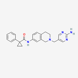 molecular formula C24H25N5O B4951864 N-{2-[(2-amino-5-pyrimidinyl)methyl]-1,2,3,4-tetrahydro-7-isoquinolinyl}-1-phenylcyclopropanecarboxamide 