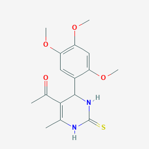 molecular formula C16H20N2O4S B4951865 1-[6-methyl-2-thioxo-4-(2,4,5-trimethoxyphenyl)-1,2,3,4-tetrahydro-5-pyrimidinyl]ethanone 