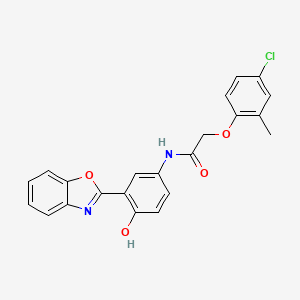 molecular formula C22H17ClN2O4 B4951877 N-[3-(1,3-benzoxazol-2-yl)-4-hydroxyphenyl]-2-(4-chloro-2-methylphenoxy)acetamide 