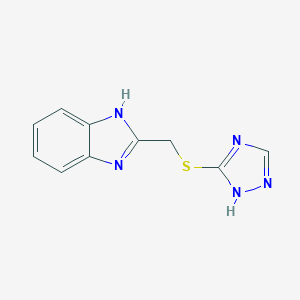 molecular formula C10H9N5S B495188 1H-benzimidazol-2-ylmethyl 4H-1,2,4-triazol-3-yl sulfide CAS No. 332904-20-8