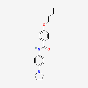 molecular formula C21H26N2O2 B4951907 4-butoxy-N-[4-(1-pyrrolidinyl)phenyl]benzamide 