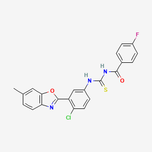 N-({[4-chloro-3-(6-methyl-1,3-benzoxazol-2-yl)phenyl]amino}carbonothioyl)-4-fluorobenzamide