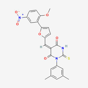 molecular formula C24H19N3O6S B4951946 (5E)-1-(3,5-dimethylphenyl)-5-[[5-(2-methoxy-5-nitrophenyl)furan-2-yl]methylidene]-2-sulfanylidene-1,3-diazinane-4,6-dione 