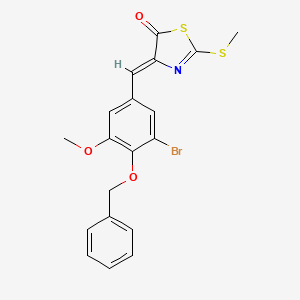 molecular formula C19H16BrNO3S2 B4951977 4-[4-(benzyloxy)-3-bromo-5-methoxybenzylidene]-2-(methylthio)-1,3-thiazol-5(4H)-one 