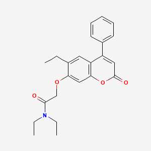 molecular formula C23H25NO4 B4951988 N,N-diethyl-2-[(6-ethyl-2-oxo-4-phenyl-2H-chromen-7-yl)oxy]acetamide 