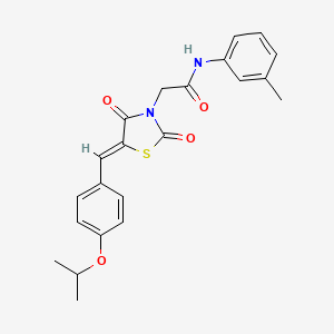 molecular formula C22H22N2O4S B4951998 2-[5-(4-isopropoxybenzylidene)-2,4-dioxo-1,3-thiazolidin-3-yl]-N-(3-methylphenyl)acetamide 