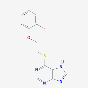 molecular formula C13H11FN4OS B495204 2-fluorophenyl 2-(9H-purin-6-ylsulfanyl)ethyl ether 