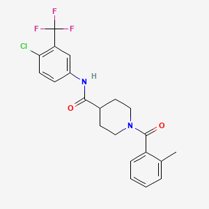 N-[4-chloro-3-(trifluoromethyl)phenyl]-1-(2-methylbenzoyl)-4-piperidinecarboxamide