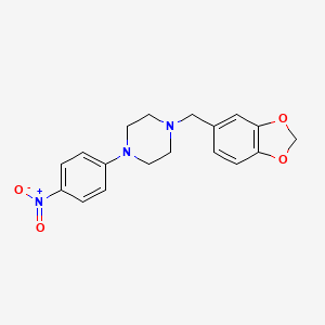 1-(1,3-benzodioxol-5-ylmethyl)-4-(4-nitrophenyl)piperazine