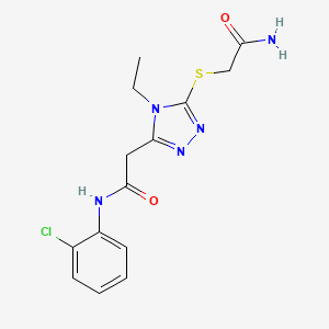 2-{5-[(2-amino-2-oxoethyl)thio]-4-ethyl-4H-1,2,4-triazol-3-yl}-N-(2-chlorophenyl)acetamide