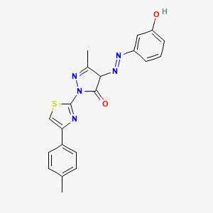 molecular formula C20H17N5O2S B4952078 4-[(3-hydroxyphenyl)diazenyl]-5-methyl-2-[4-(4-methylphenyl)-1,3-thiazol-2-yl]-2,4-dihydro-3H-pyrazol-3-one 