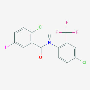 2-chloro-N-[4-chloro-2-(trifluoromethyl)phenyl]-5-iodobenzamide