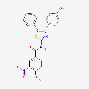 molecular formula C24H19N3O5S B4952089 4-methoxy-N-[4-(4-methoxyphenyl)-5-phenyl-1,3-thiazol-2-yl]-3-nitrobenzamide 