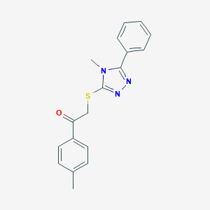 molecular formula C18H17N3OS B495209 1-(4-methylphenyl)-2-[(4-methyl-5-phenyl-4H-1,2,4-triazol-3-yl)sulfanyl]ethanone 