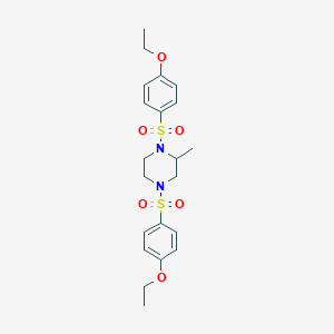 molecular formula C21H28N2O6S2 B495210 1,4-Bis[(4-ethoxyphenyl)sulfonyl]-2-methylpiperazine CAS No. 326885-44-3