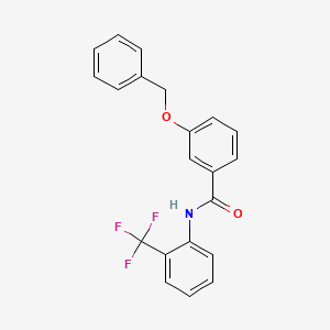 molecular formula C21H16F3NO2 B4952101 3-phenylmethoxy-N-[2-(trifluoromethyl)phenyl]benzamide 