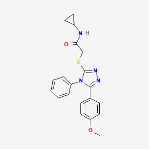 molecular formula C20H20N4O2S B4952126 N-cyclopropyl-2-{[5-(4-methoxyphenyl)-4-phenyl-4H-1,2,4-triazol-3-yl]thio}acetamide 