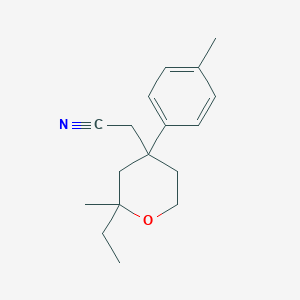 [2-ethyl-2-methyl-4-(4-methylphenyl)tetrahydro-2H-pyran-4-yl]acetonitrile