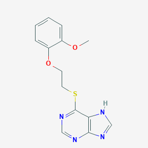 molecular formula C14H14N4O2S B495216 6-{[2-(2-methoxyphenoxy)ethyl]sulfanyl}-9H-purine 