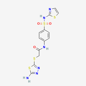 2-[(5-amino-1,3,4-thiadiazol-2-yl)thio]-N-{4-[(1,3-thiazol-2-ylamino)sulfonyl]phenyl}acetamide