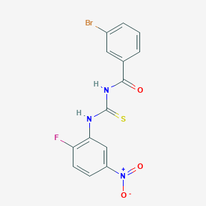 molecular formula C14H9BrFN3O3S B4952167 3-bromo-N-{[(2-fluoro-5-nitrophenyl)amino]carbonothioyl}benzamide 