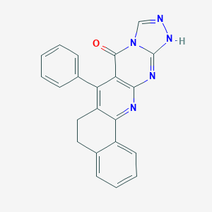 molecular formula C22H15N5O B495219 7-phenyl-6,12-dihydrobenzo[h][1,2,4]triazolo[4',3':1,2]pyrimido[4,5-b]quinolin-8(5H)-one 