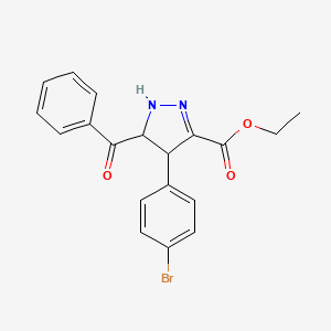 molecular formula C19H17BrN2O3 B4952206 ethyl 5-benzoyl-4-(4-bromophenyl)-4,5-dihydro-1H-pyrazole-3-carboxylate 