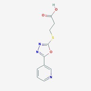 molecular formula C10H9N3O3S B495221 3-[(5-Pyridin-3-yl-1,3,4-oxadiazol-2-yl)sulfanyl]propanoic acid 