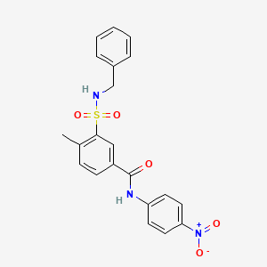 molecular formula C21H19N3O5S B4952241 3-[(benzylamino)sulfonyl]-4-methyl-N-(4-nitrophenyl)benzamide 