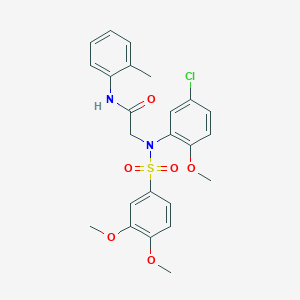 molecular formula C24H25ClN2O6S B4952244 N~2~-(5-chloro-2-methoxyphenyl)-N~2~-[(3,4-dimethoxyphenyl)sulfonyl]-N~1~-(2-methylphenyl)glycinamide 