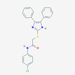 molecular formula C23H18ClN3OS B495225 N-(4-chlorophenyl)-2-[(4,5-diphenyl-1H-imidazol-2-yl)sulfanyl]acetamide 