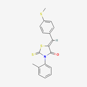 (5Z)-3-(2-methylphenyl)-5-[(4-methylsulfanylphenyl)methylidene]-2-sulfanylidene-1,3-thiazolidin-4-one