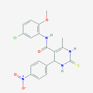 N-(5-chloro-2-methoxyphenyl)-6-methyl-4-(4-nitrophenyl)-2-thioxo-1,2,3,4-tetrahydro-5-pyrimidinecarboxamide