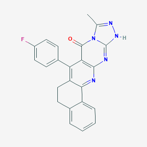 molecular formula C23H16FN5O B495234 7-(4-fluorophenyl)-10-methyl-6,12-dihydrobenzo[h][1,2,4]triazolo[4',3':1,2]pyrimido[4,5-b]quinolin-8(5H)-one 