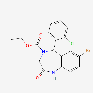 molecular formula C18H16BrClN2O3 B4952416 ethyl 7-bromo-5-(2-chlorophenyl)-2-oxo-1,2,3,5-tetrahydro-4H-1,4-benzodiazepine-4-carboxylate 