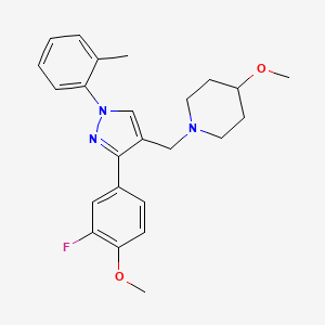 1-{[3-(3-fluoro-4-methoxyphenyl)-1-(2-methylphenyl)-1H-pyrazol-4-yl]methyl}-4-methoxypiperidine