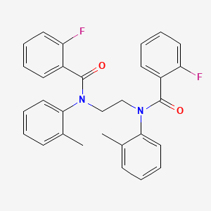 2-fluoro-N-{2-[(2-fluorobenzoyl)-2-methylanilino]ethyl}-N-(2-methylphenyl)benzamide