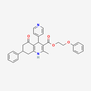 2-Phenoxyethyl 2-methyl-5-oxo-7-phenyl-4-(pyridin-4-yl)-1,4,5,6,7,8-hexahydroquinoline-3-carboxylate