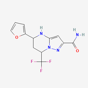 molecular formula C12H11F3N4O2 B4952462 5-(2-furyl)-7-(trifluoromethyl)-4,5,6,7-tetrahydropyrazolo[1,5-a]pyrimidine-2-carboxamide 