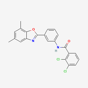 molecular formula C22H16Cl2N2O2 B4952474 2,3-dichloro-N-[3-(5,7-dimethyl-1,3-benzoxazol-2-yl)phenyl]benzamide 