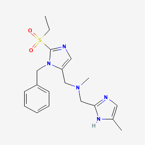 molecular formula C19H25N5O2S B4952477 1-[1-benzyl-2-(ethylsulfonyl)-1H-imidazol-5-yl]-N-methyl-N-[(4-methyl-1H-imidazol-2-yl)methyl]methanamine 