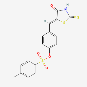 molecular formula C17H13NO4S3 B4952489 4-[(4-oxo-2-thioxo-1,3-thiazolidin-5-ylidene)methyl]phenyl 4-methylbenzenesulfonate 