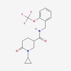 1-cyclopropyl-6-oxo-N-[[2-(trifluoromethoxy)phenyl]methyl]piperidine-3-carboxamide