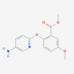 molecular formula C14H14N2O4 B495250 Methyl 2-[(5-amino-2-pyridinyl)oxy]-5-methoxybenzoate 