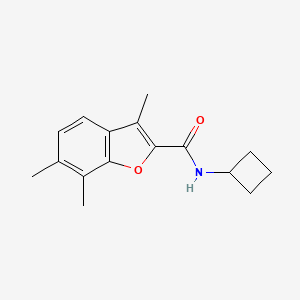 molecular formula C16H19NO2 B4952517 N-cyclobutyl-3,6,7-trimethyl-1-benzofuran-2-carboxamide 