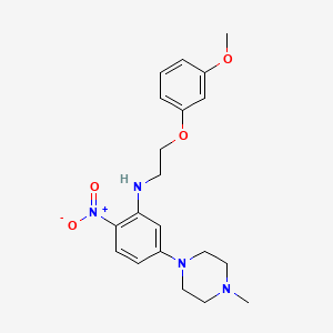 molecular formula C20H26N4O4 B4952524 N-[2-(3-methoxyphenoxy)ethyl]-5-(4-methyl-1-piperazinyl)-2-nitroaniline 